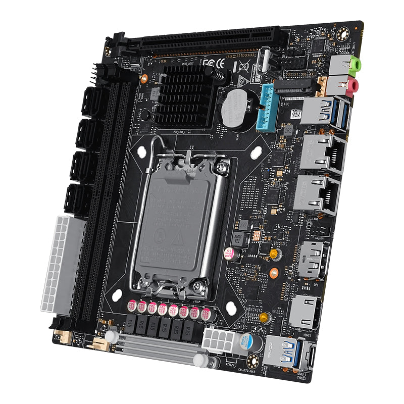 Q670 8-bay NAS motherboard is suitable for Intel 12/13/14 generation CPU |3x M.2 NVMe|8x SATA3.0|2x Intel 2.5G network port|HDMI+DP 4K@60Hz vPro enterprise-class commercial NAS