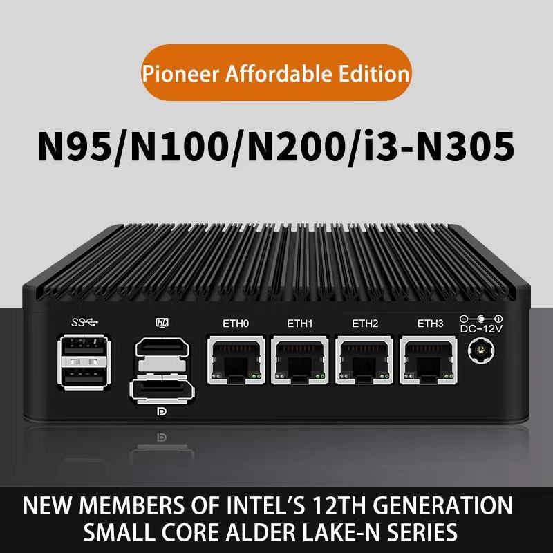 12th generation N series 8-core new member Affordable version N305//N200/N100/fanless low power consumption micro mini industrial control host soft routing