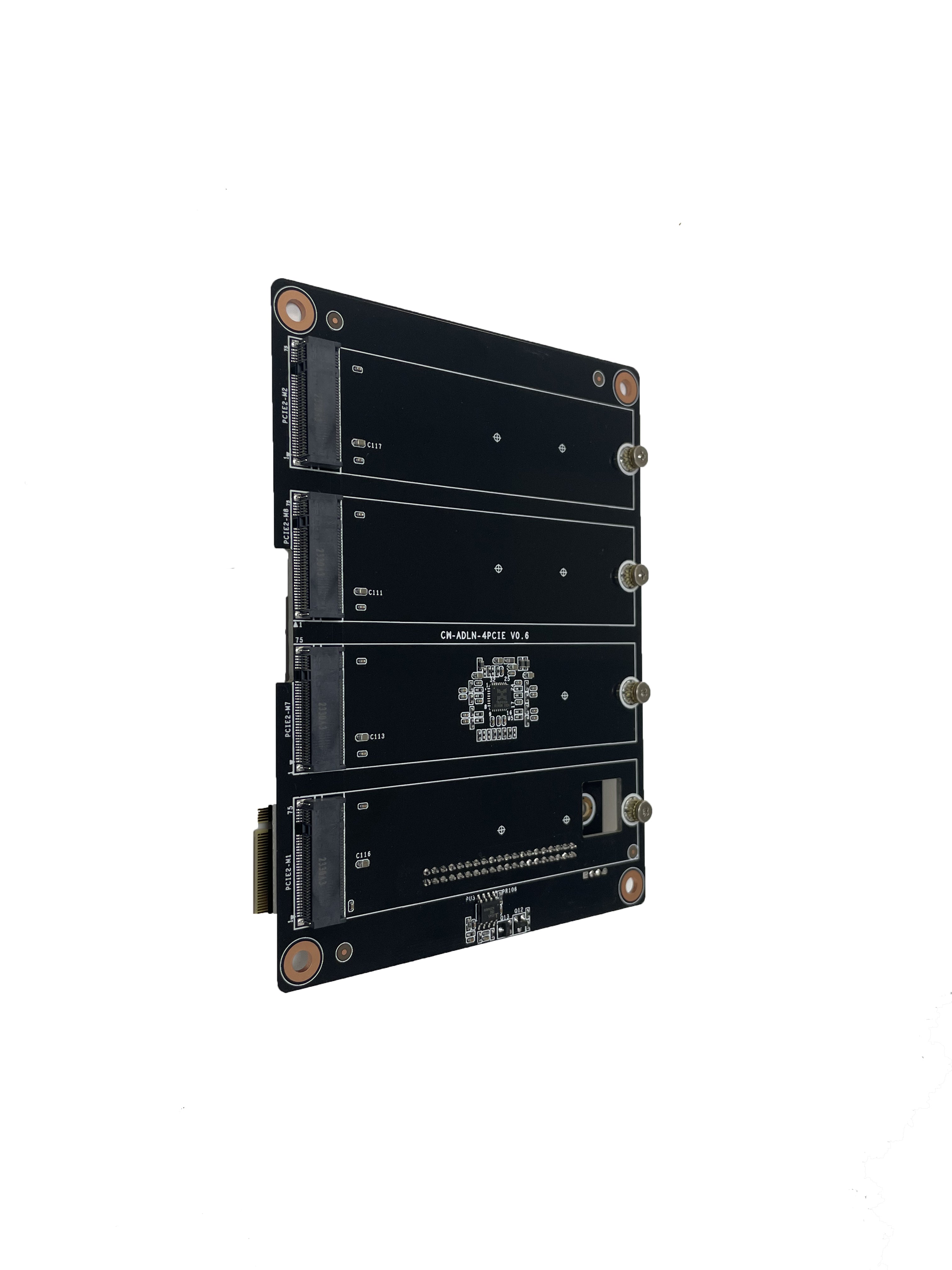 M.2 x4 interface supports expansion of 2/3 M.2 NVMe x1 adapter boards. Dedicated to special machines, only supports CWWK 4 network port N series products