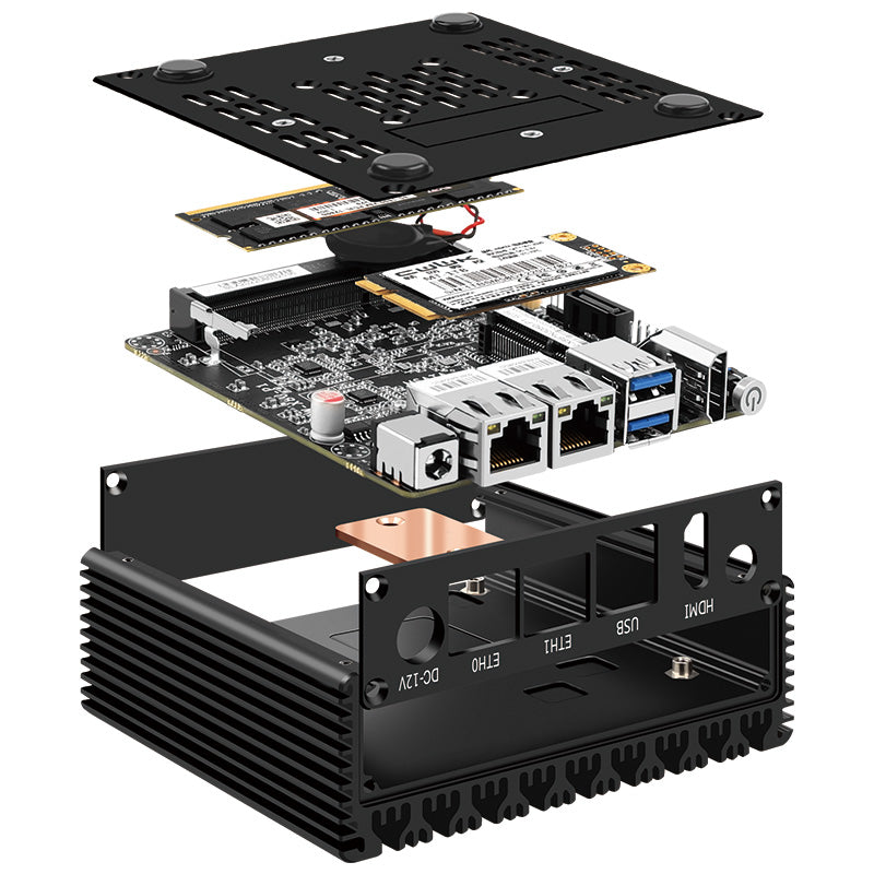 N3050/N3160/N3700 mini host 6W low-power X86-P1 soft routing quad-core and four-thread